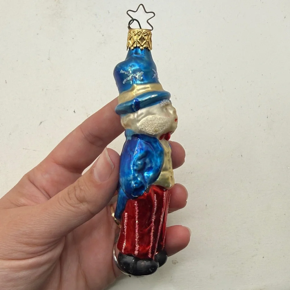 Vtg Inge Glas Germany Glass Ornament Uncle Sam Patriotic Christmas Collectible
